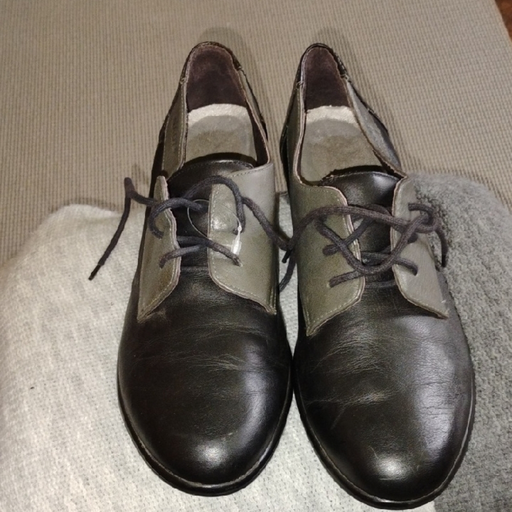 Black and Gray Lace-Up Shoes